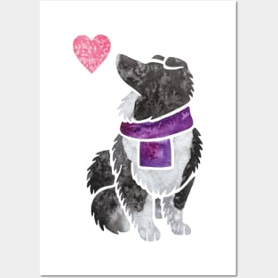 Watercolour Shetland Sheepdog (bi-black) Posters and Art